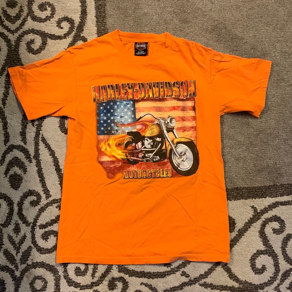 Harley Davidson Orange Short Sleeve Tee